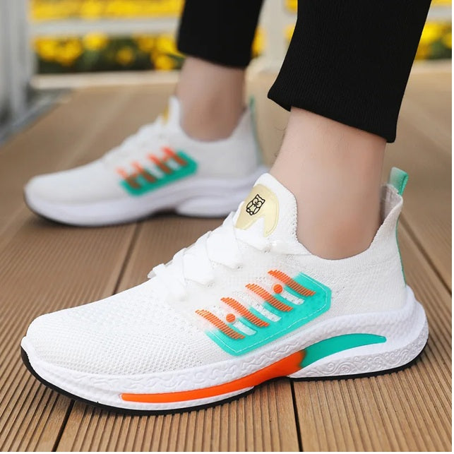 Breathable Mesh Men’s Running Shoes - Lightweight Low-Top Sneakers with Blue & Neon Green Accents, Comfortable Casual Sneakers for Daily Wear, Running, and Active Lifestyles, Daily Wear Shoes | Energetic Style Sneakers | Comfortable Fit