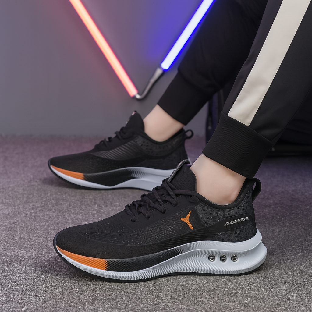 Breathable Mesh Men’s Running Shoes - Lightweight Low-Top Sneakers with Blue & Neon Green Accents, Comfortable Casual Sneakers for Daily Wear, Running, and Active Lifestyles, Daily Wear Shoes | Energetic Style Sneakers | Comfortable Fit