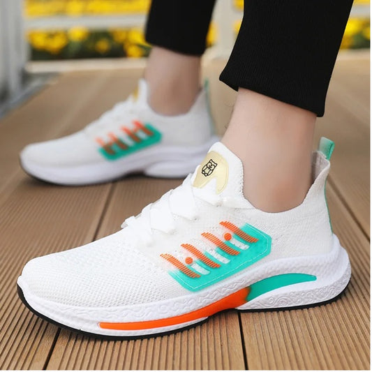 Breathable Mesh Men’s Running Shoes - Lightweight Low-Top Sneakers with Blue & Neon Green Accents, Comfortable Casual Sneakers for Daily Wear, Running, and Active Lifestyles, Daily Wear Shoes | Energetic Style Sneakers | Comfortable Fit